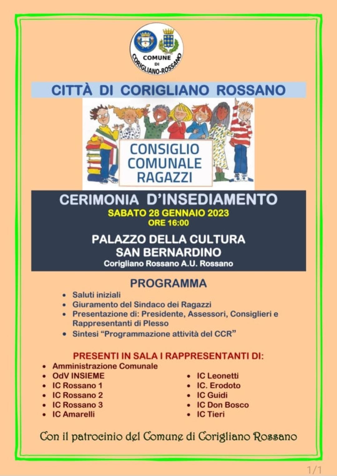 CONSIGLIO COMUNALE RAGAZZI